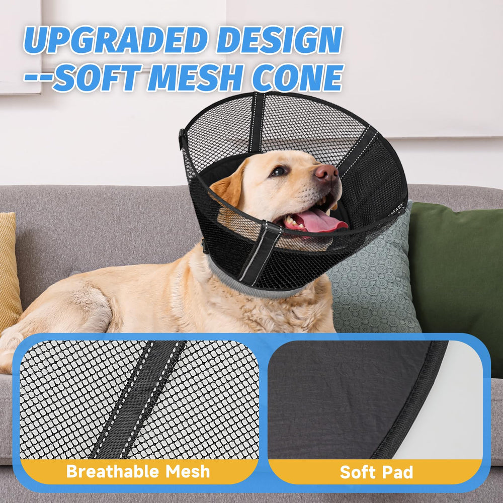 Joypig soft grid recovery cone XL, large dog fit