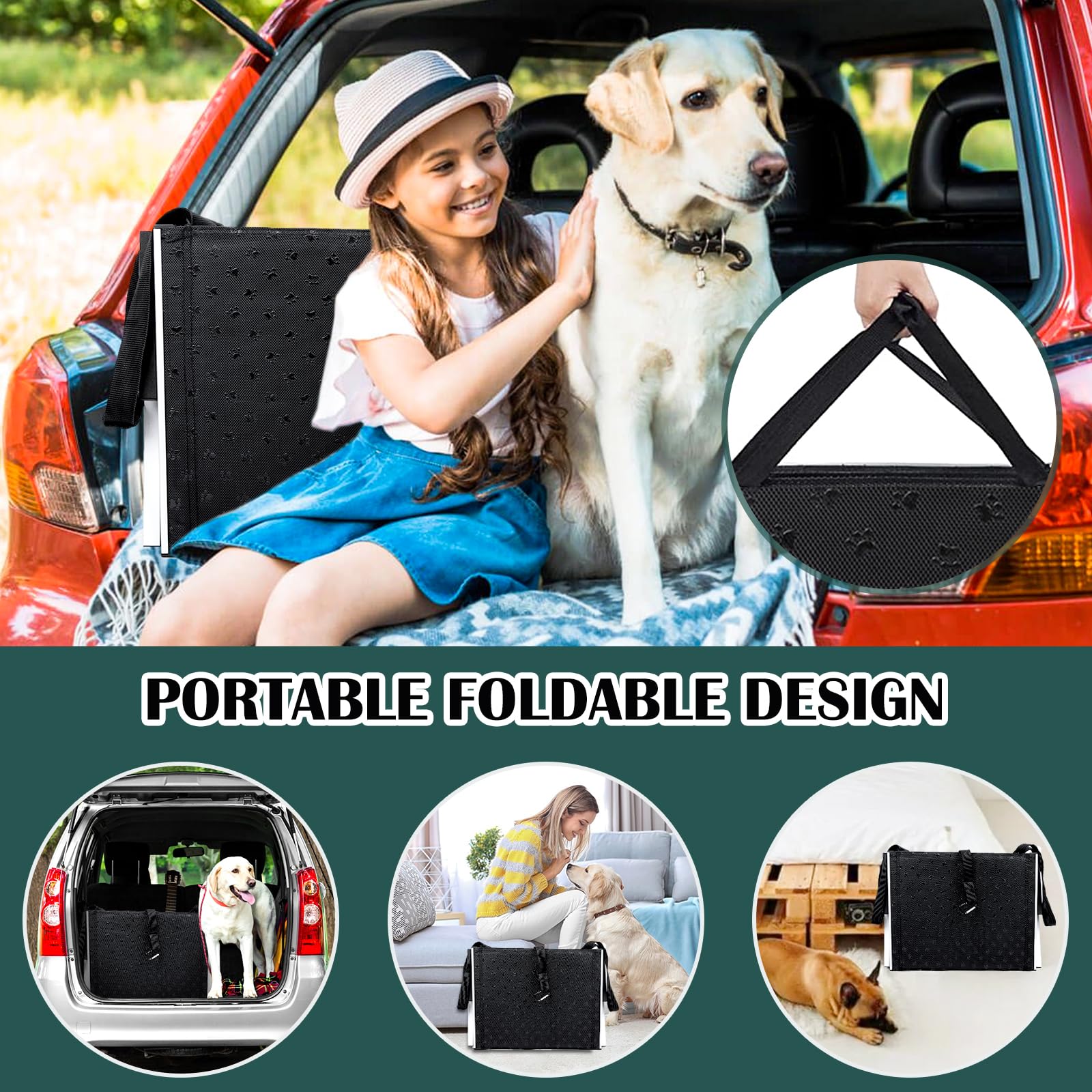 Joyrally anti-slip mat on dog stairs improves traction on every step