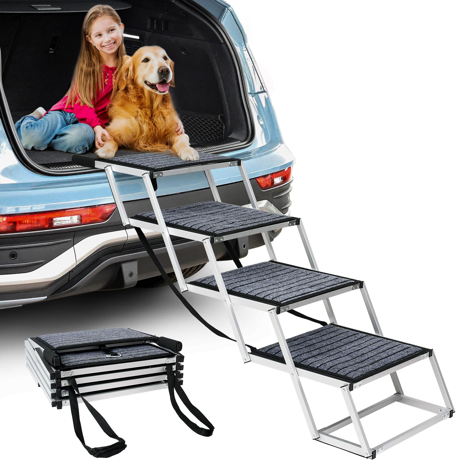 Joyrally 200-lb capacity dog stair supporting large pets