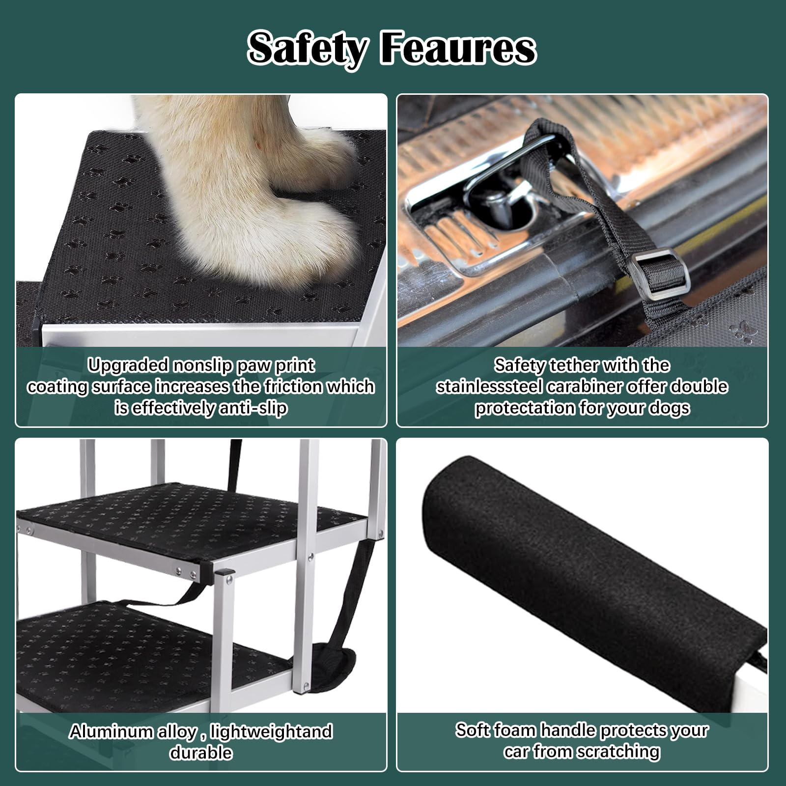 Joyrally foldable dog ramp for car for portable travel