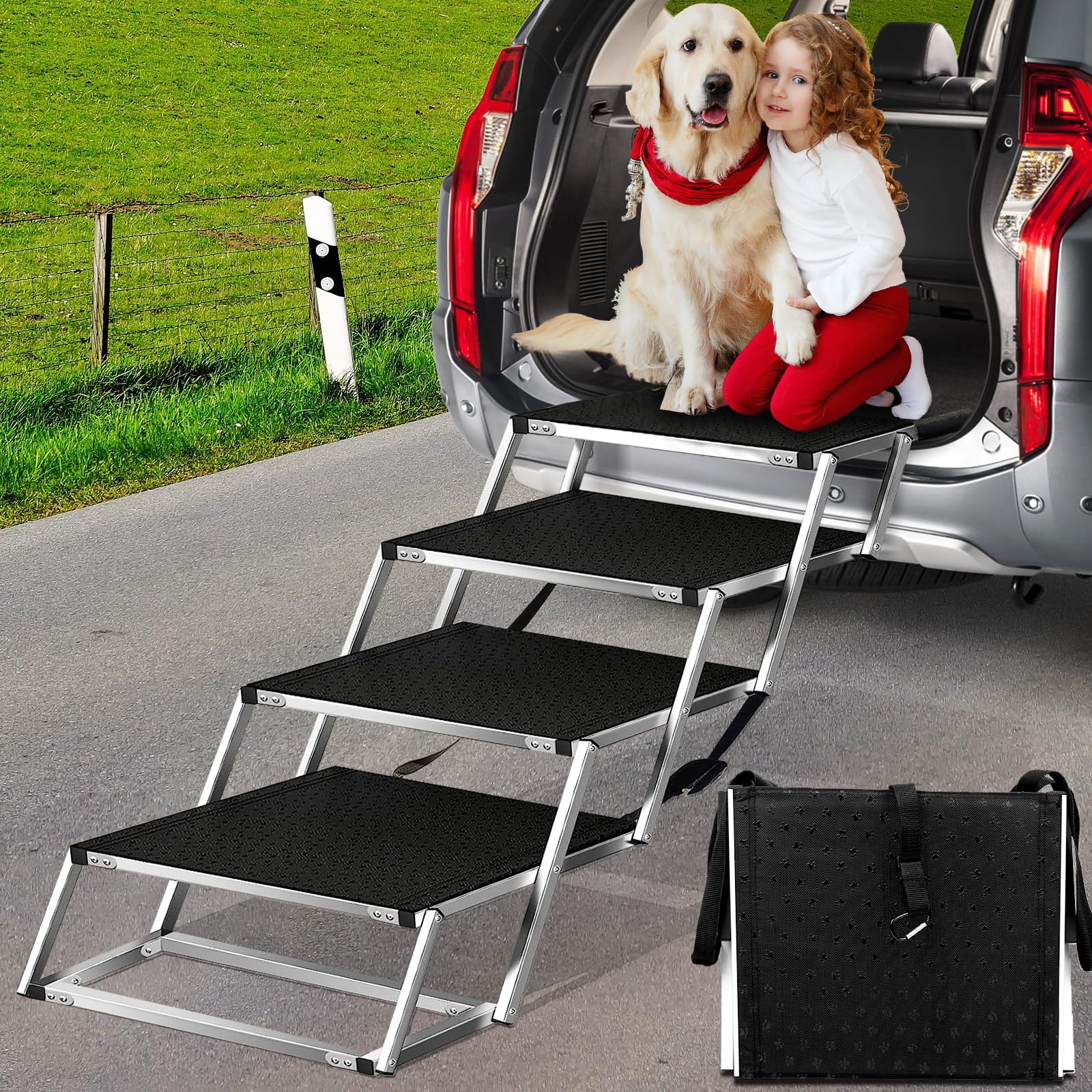Joyrally large dog stairs help dogs reach high beds and couches
