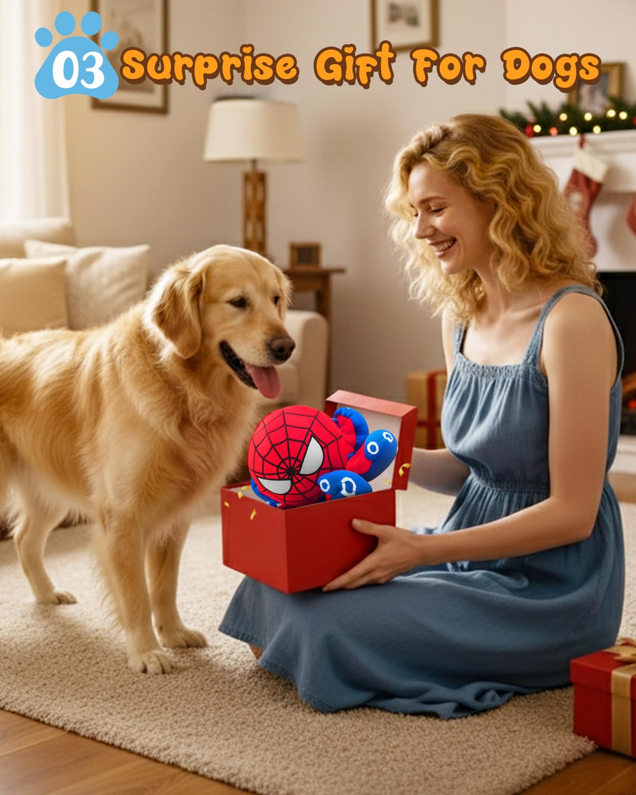 JoySolar gift-ready spider toy for dogs, ideal gift idea