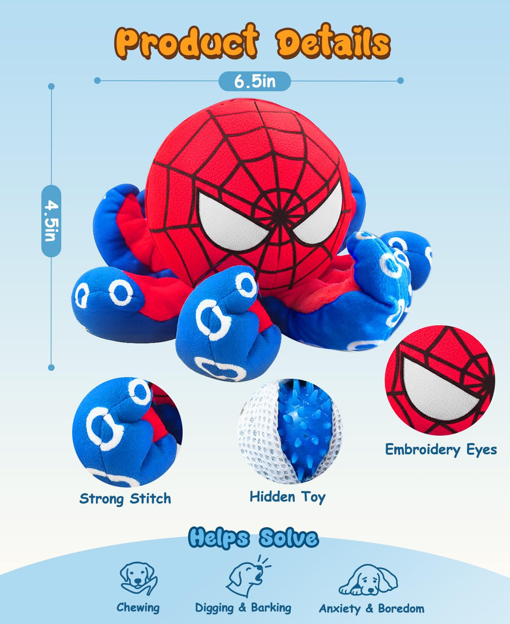 JoySolar plush exterior with squeaky ball inside dog toy for texture variety