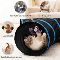 Joytale cat tunnel double-layer fabric for durability and easy cleaning.