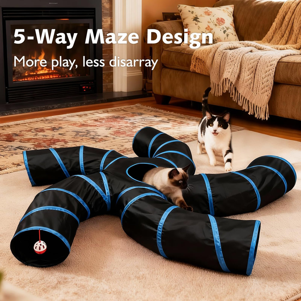 Joytale cat tunnel sunroof for interactive top play with wand toys.