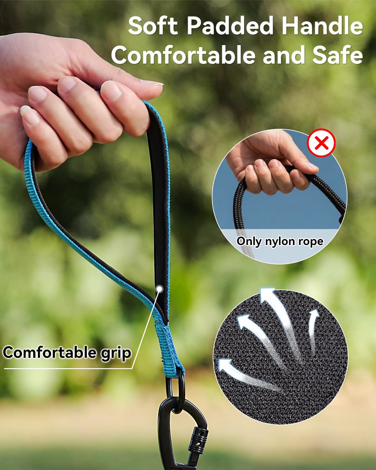 Joytale long leash showing dual swivels for secure, tangle-free training.