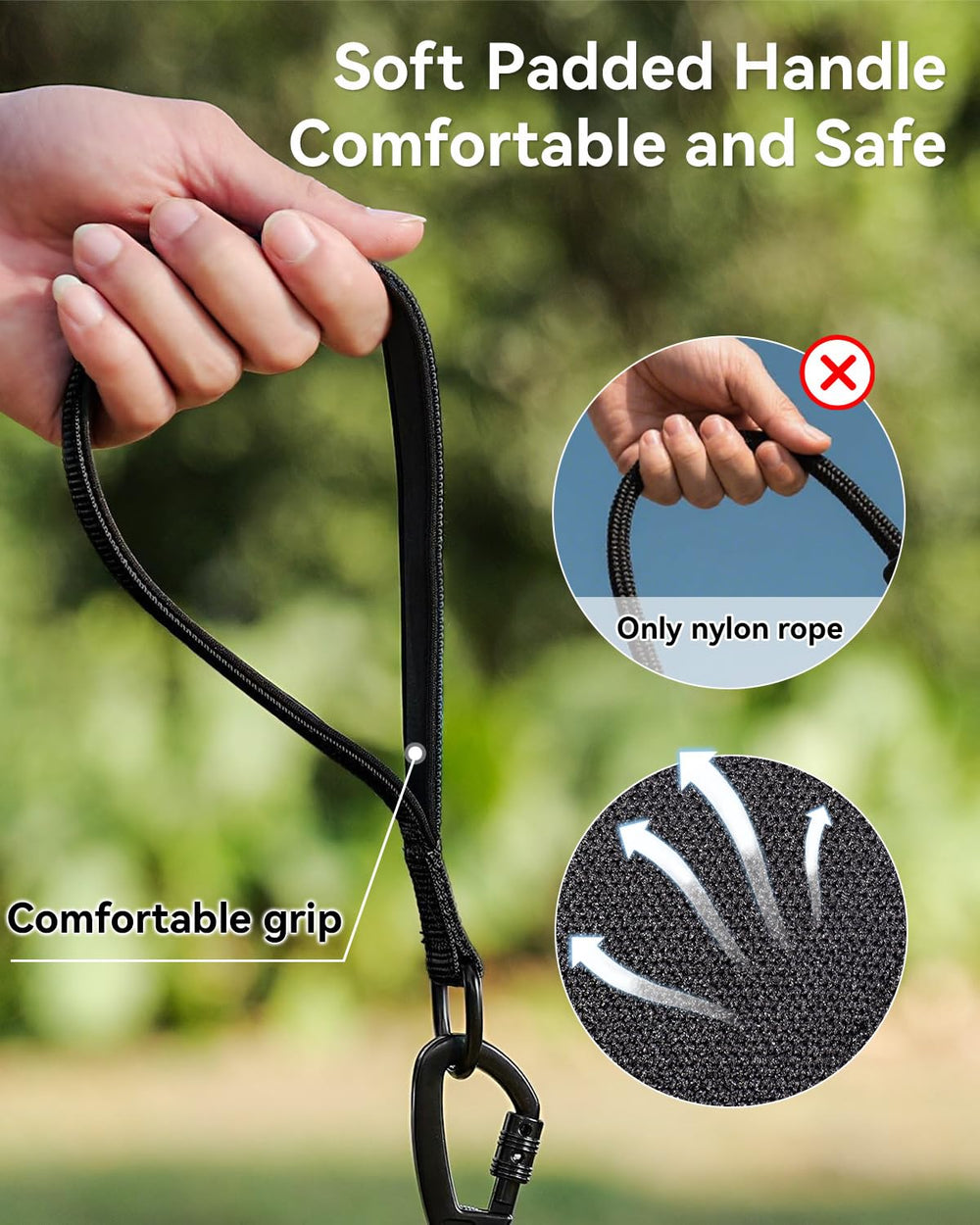 Joytale Long Leash features dual swivel hooks to prevent tangling during workouts.