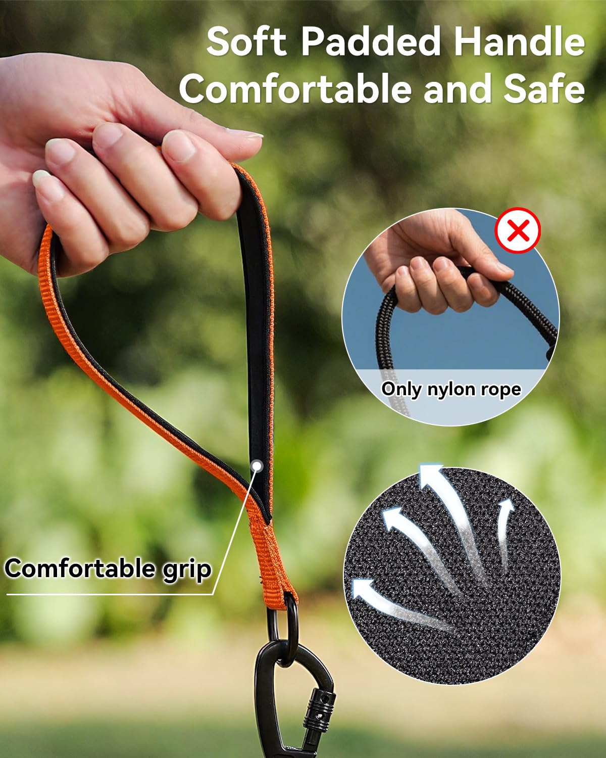 Joytale Long Leash dual swivel hooks prevent tangling during walks.