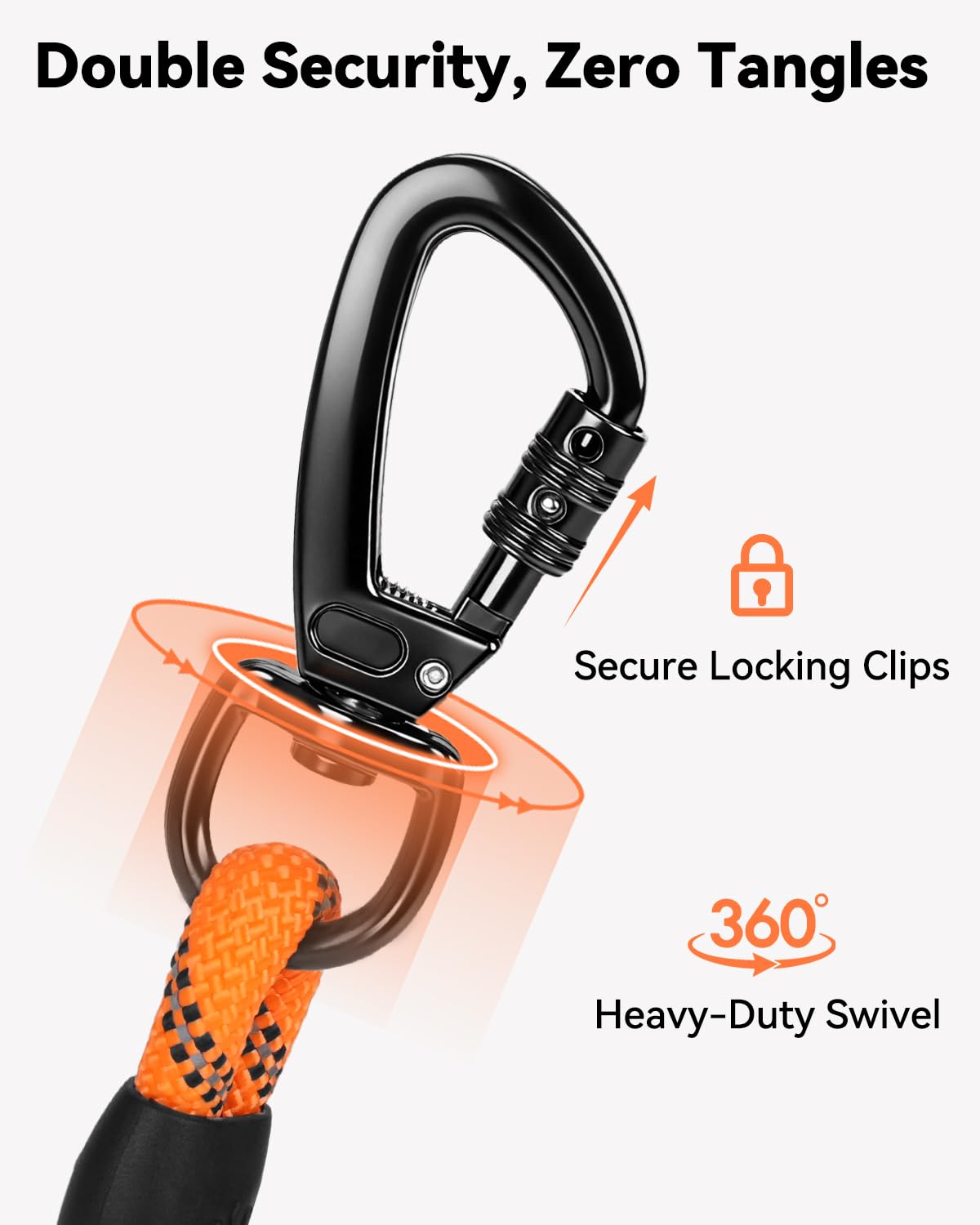 Joytale Long Leash reflective threading enhances night visibility for safety.