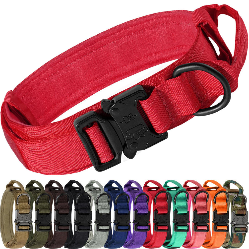 Joytale tactical dog collar handle closeup shows quick control in busy environments.