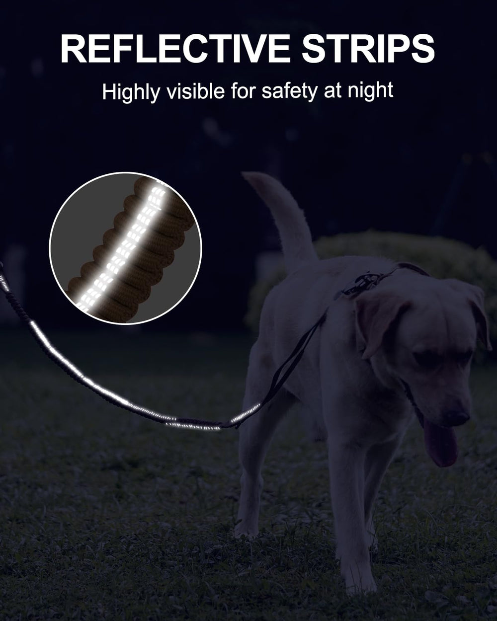 Joytale Tactical Dog Leash 200-lb nylon withstands strong tension.