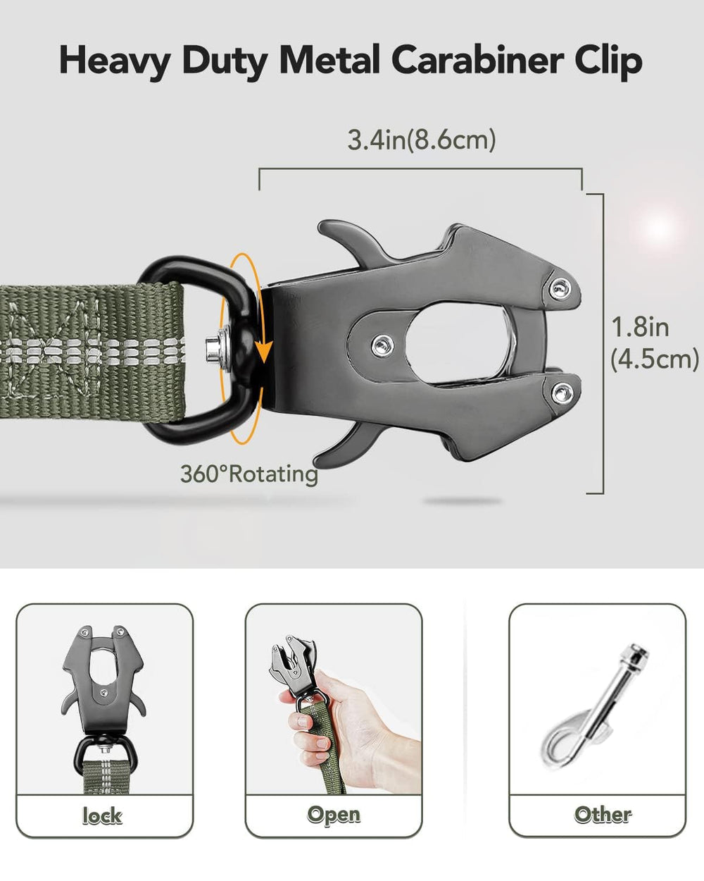 Joytale Tactical Dog Leash with bungee technology cushions pulls for smoother handing.
