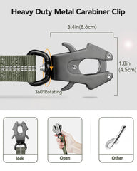 Joytale Tactical Dog Leash with bungee technology cushions pulls for smoother handing.