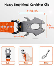 Joytale Tactical Dog Leash zero-shock bungee reduces wrist strain during strong pulls.