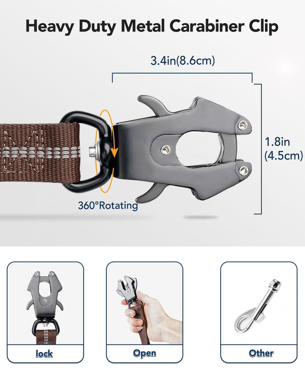 Joytale Tactical Leash bungee: absorbs shocks to protect your wrist during walks