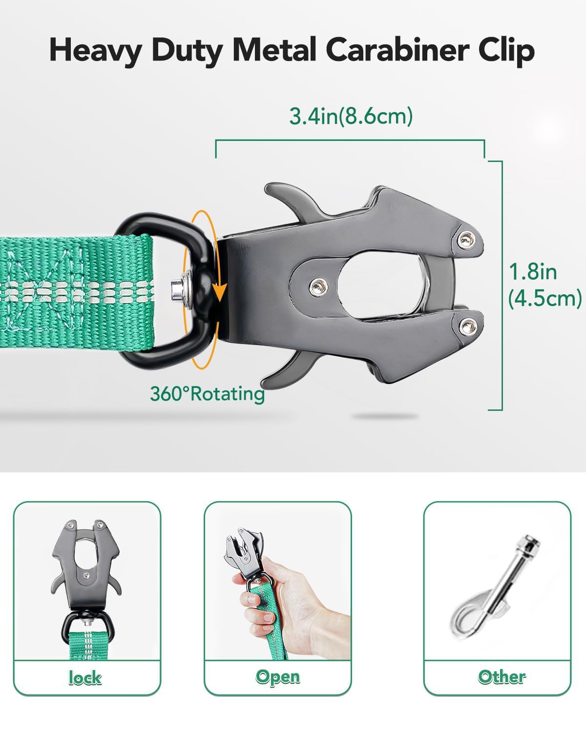 Joytale tactical leash zero-shock bungee absorbs energy for smoother handling