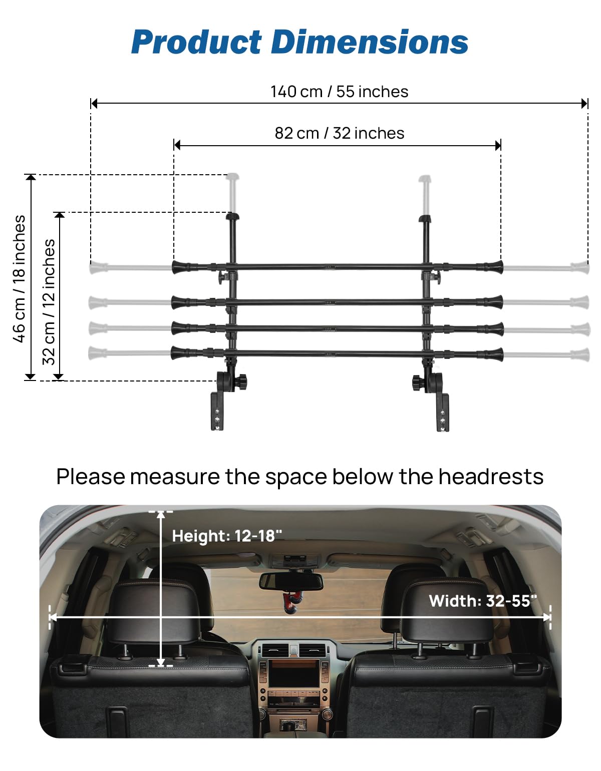 JOYTUTUS barrier extended to fit wide vehicle openings