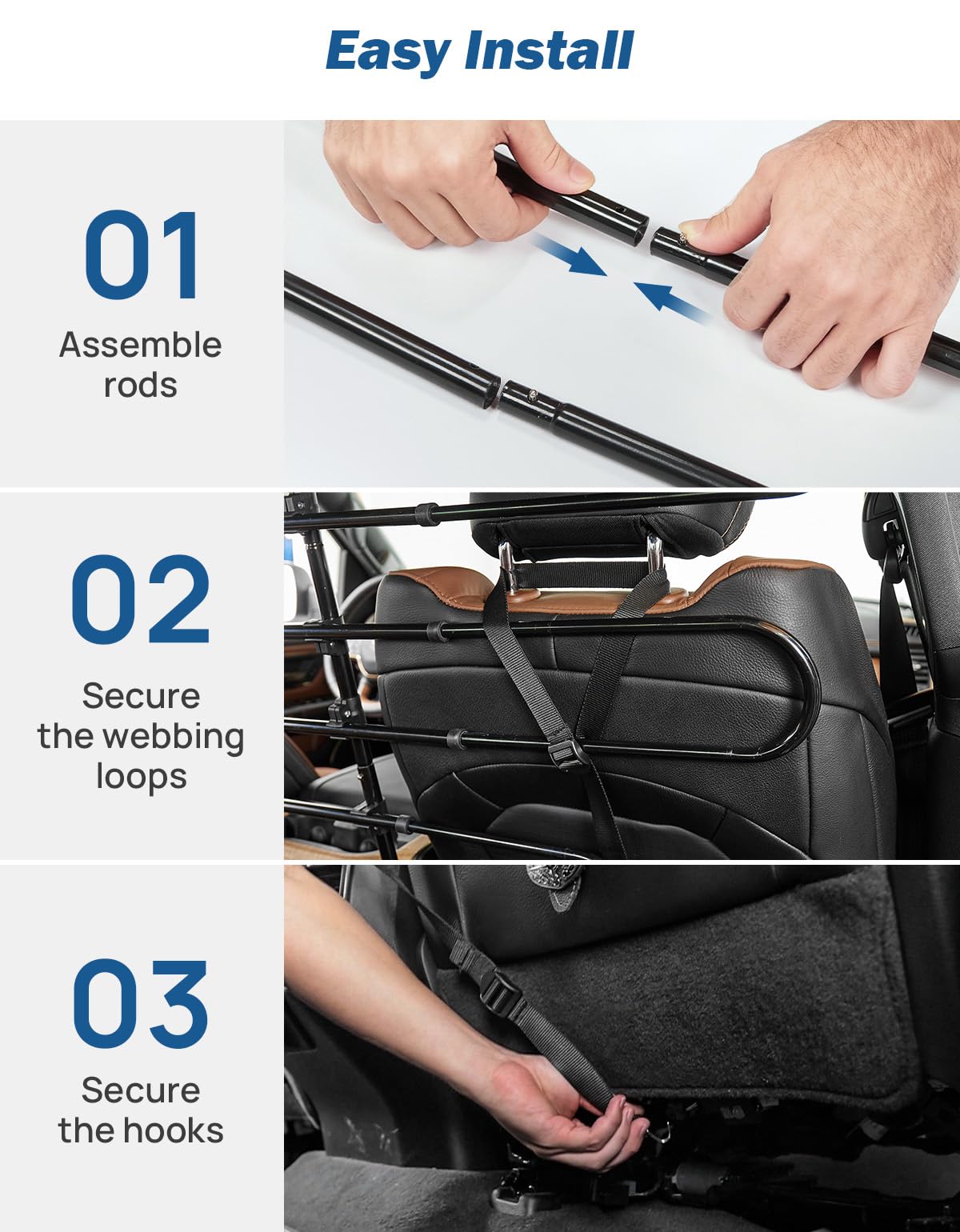 JOYTUTUS barrier compatible with sedans, SUVs, trucks, and MPVs with proper fit