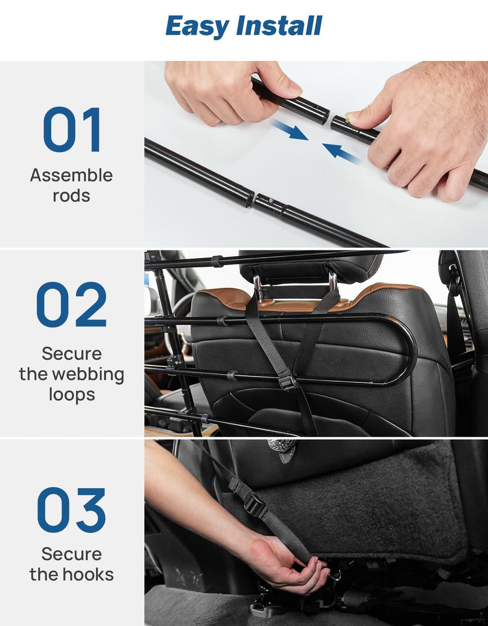 JOYTUTUS barrier compatible with sedans, SUVs, trucks, and MPVs with proper fit