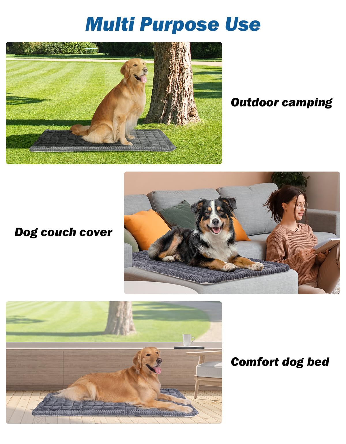 JOYTUTUS 51x24 inches dog mat bed fits most backseat extenders