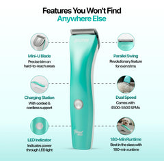 JOYZZE Hornet Mini Trimmer close-up blades for precise trims.