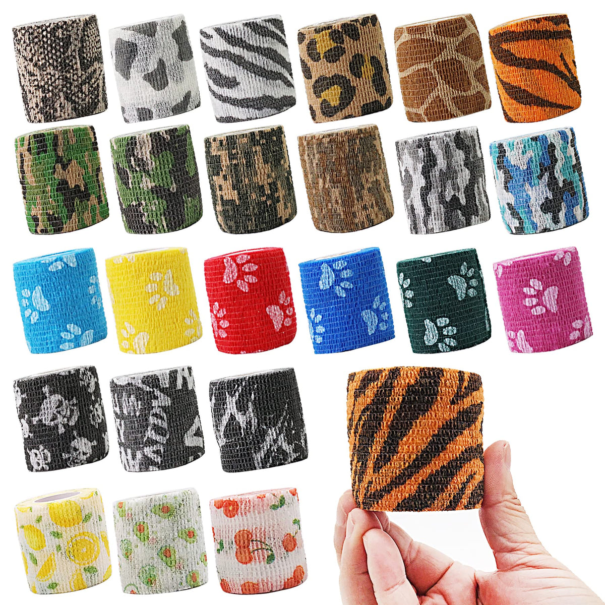 JpGdn 24-roll self-adhesive bandage wrap box for quick wraps.