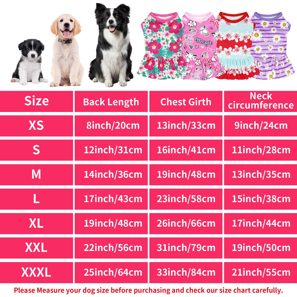 JpGdn pink unicorn dog dress for XL dogs, lightweight summer wear.