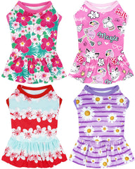 JpGdn purple daisy sleeveless dog dress for comfy everyday wear