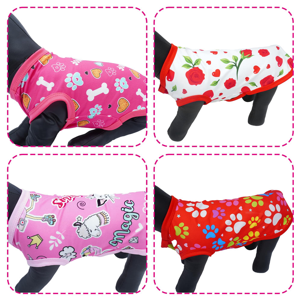 JpGdn rose-pattern purple shirt for dogs, stylish photo moments.
