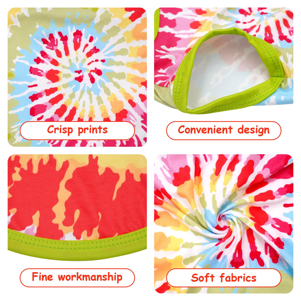 JpGdn tie-dye dog shirt stretchy fabric supports movement during play.