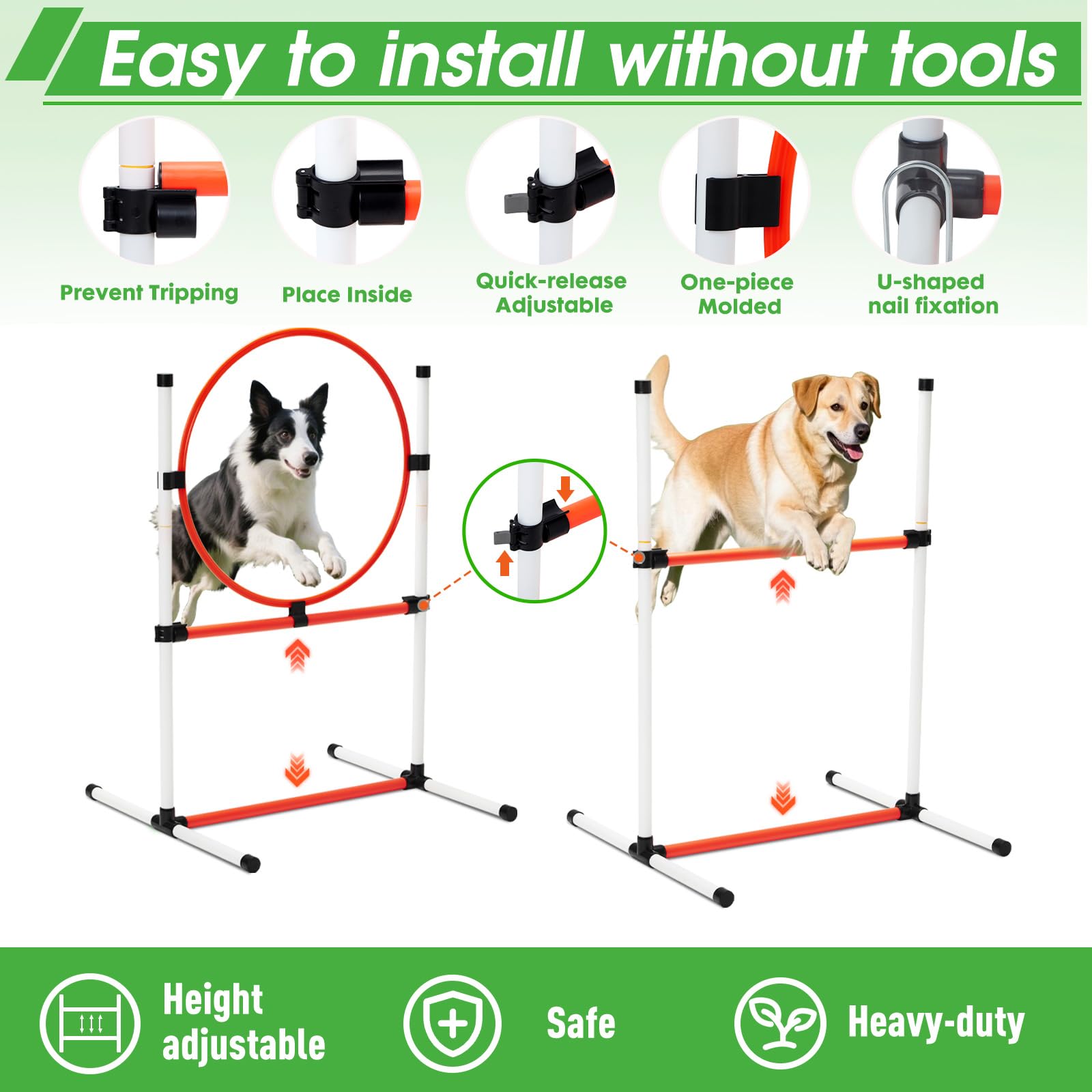 JRUICFDY dog agility tunnel for safe, engaging obstacle runs.