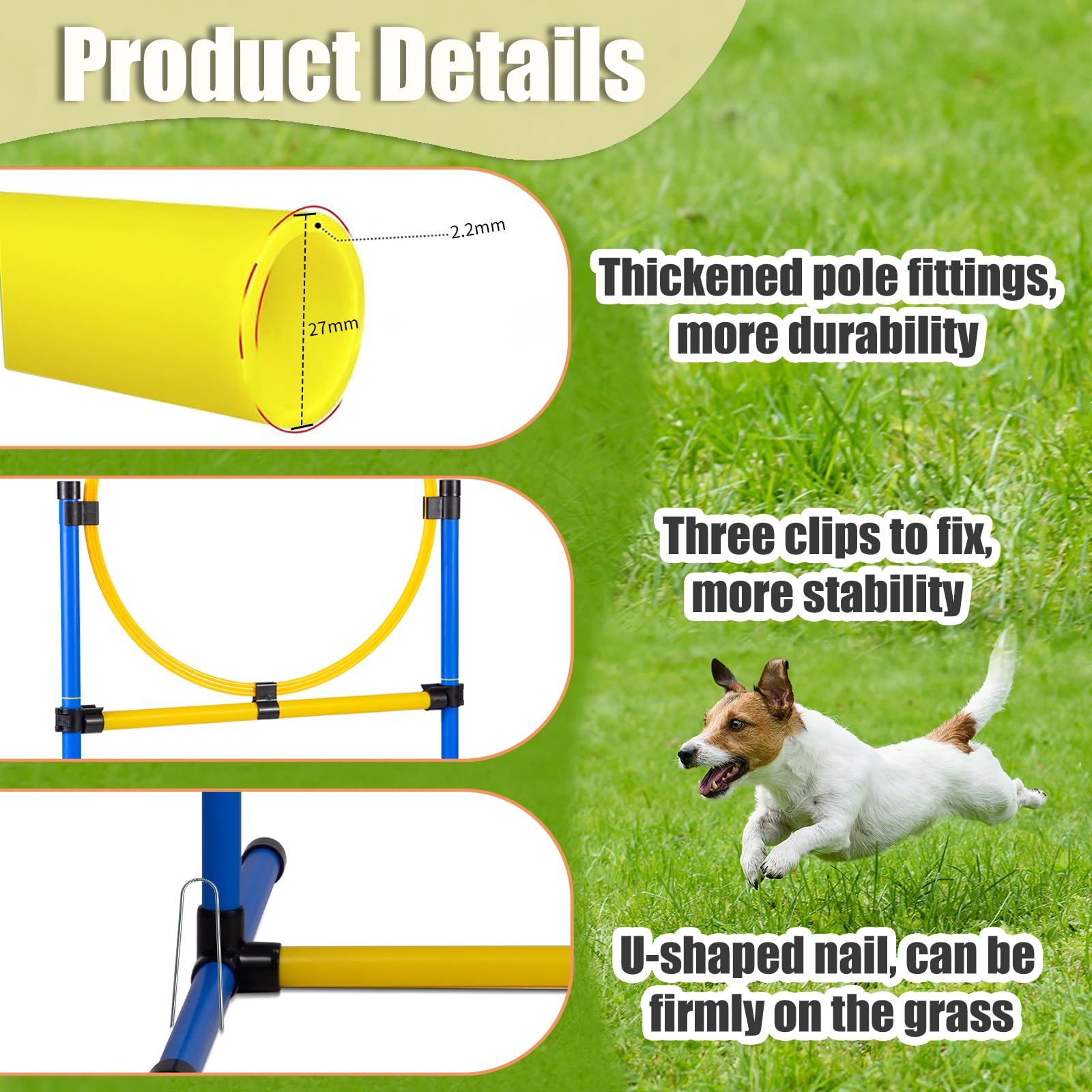 JRUICFDY two-set agility hurdles help improve speed and precision.