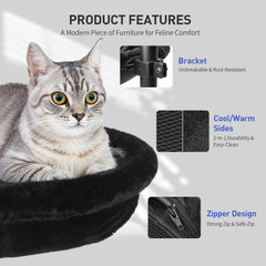 JSLIN Cat Desk Bed 360 rotation allows close, hands-free activity with cat beside you