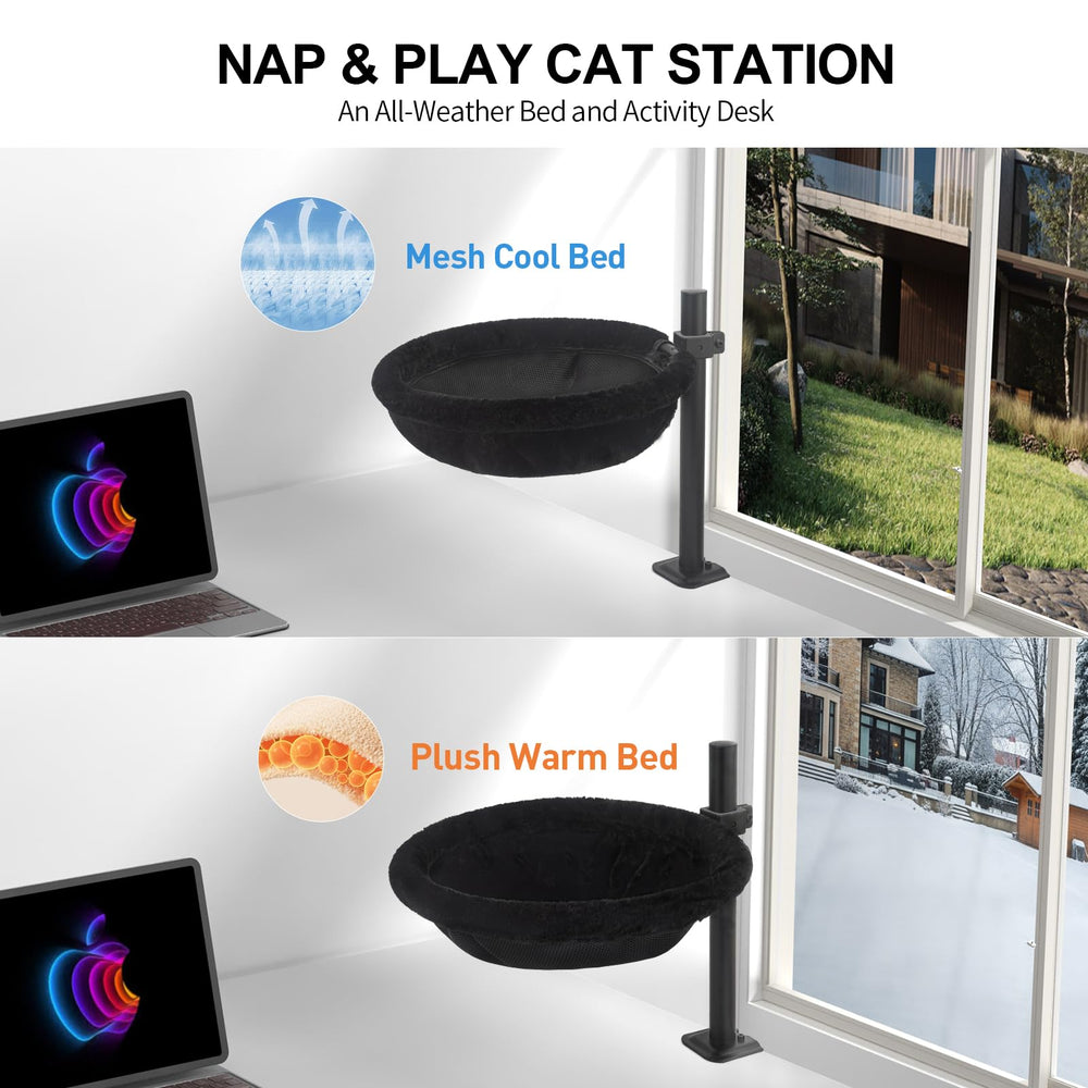 JSLIN Cat Desk Bed washable cover makes cleanup quick after spills or fur
