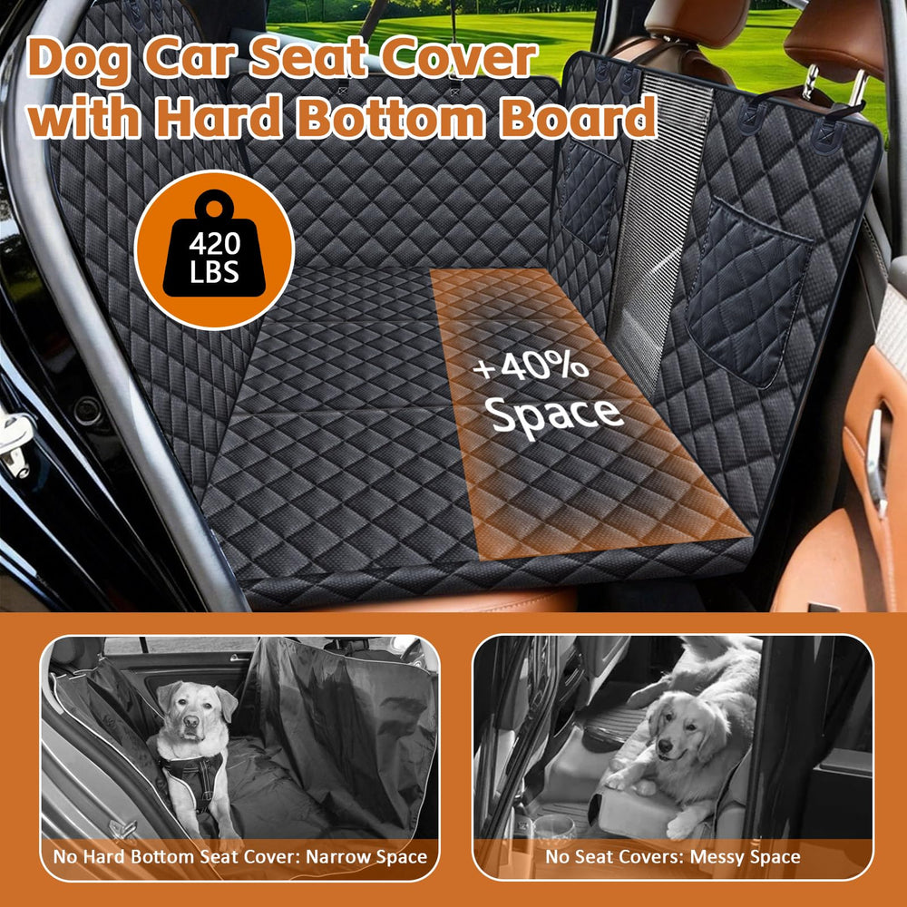 JSTHT dog car seat cover back seat with hard bottom delivers sturdy support