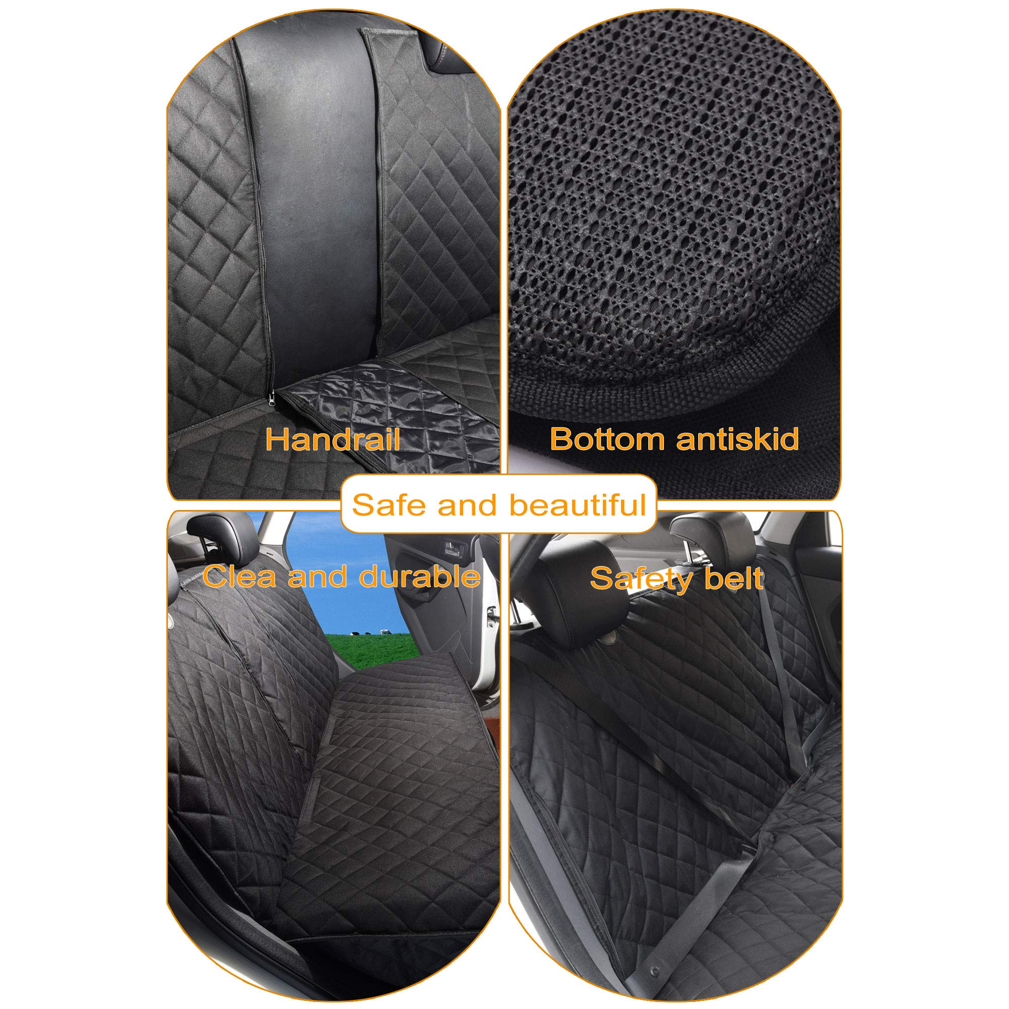 JSTHT back seat cover with middle seat zipper enables flexible seating.