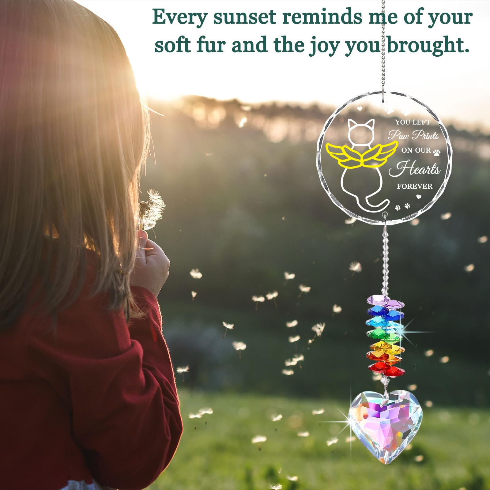 JSTLCD memory gift suncatcher symbolizes cherished moments with a pet.