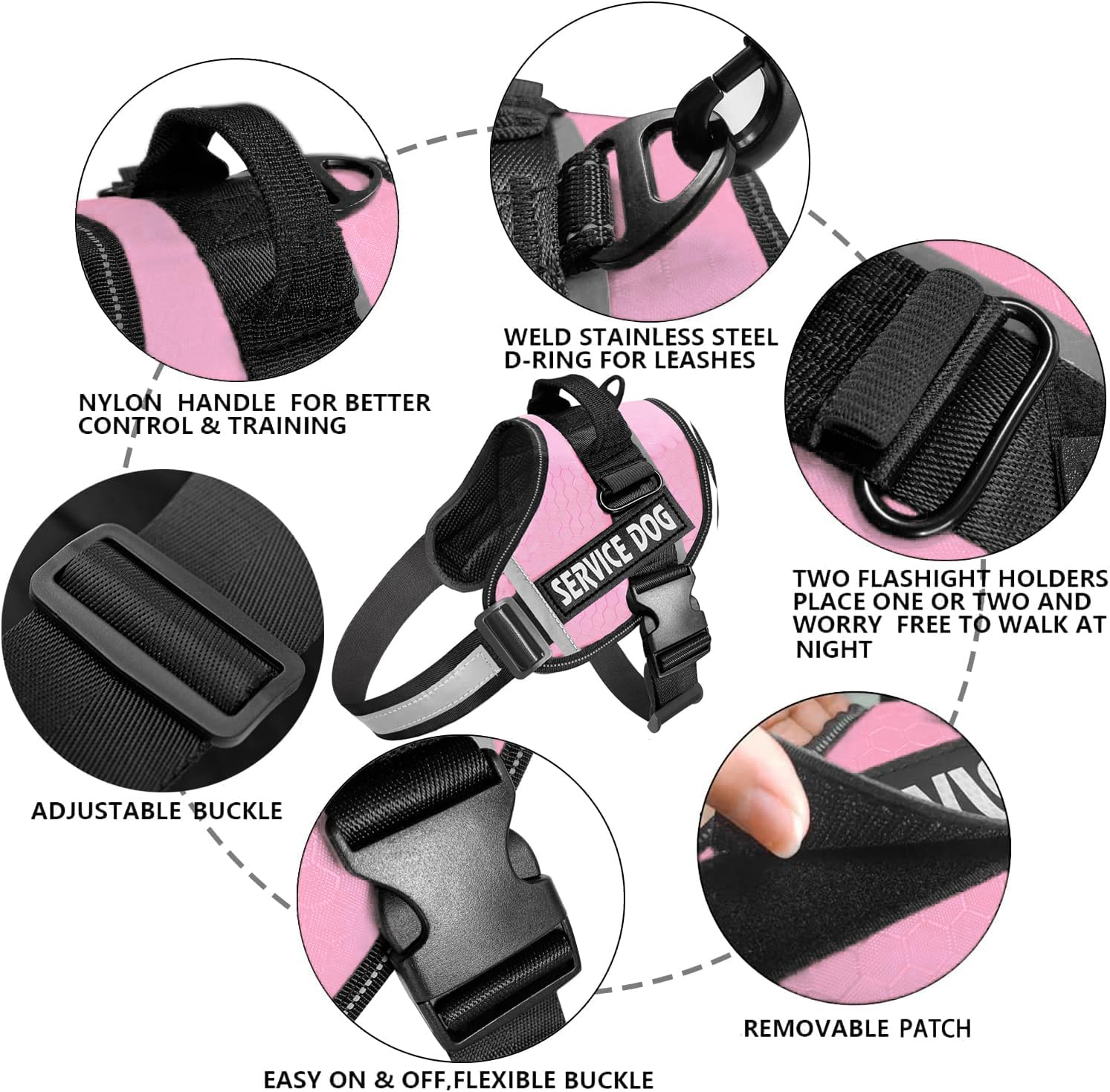 JSXD no-pull design helps guiding your dog during walks.
