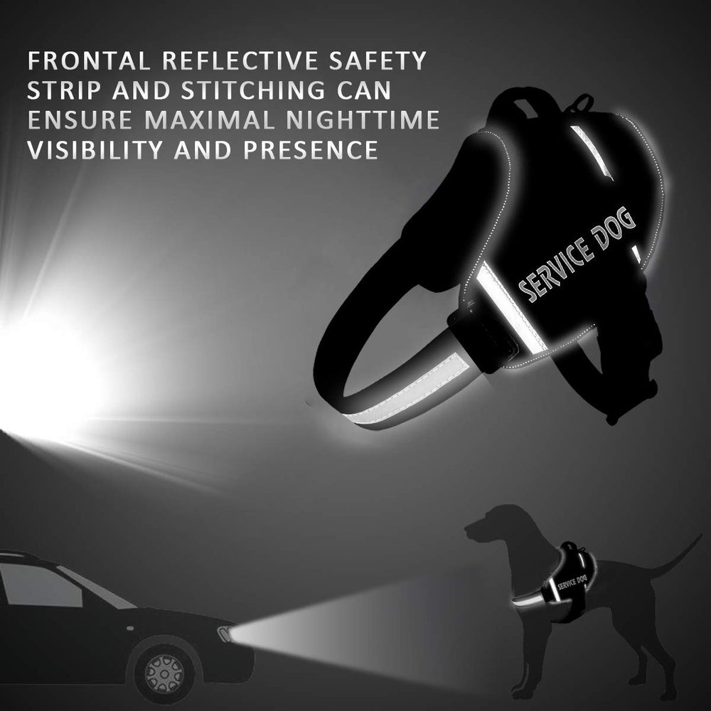 JSXD dog harness reflective 3M straps at dusk improve visibility