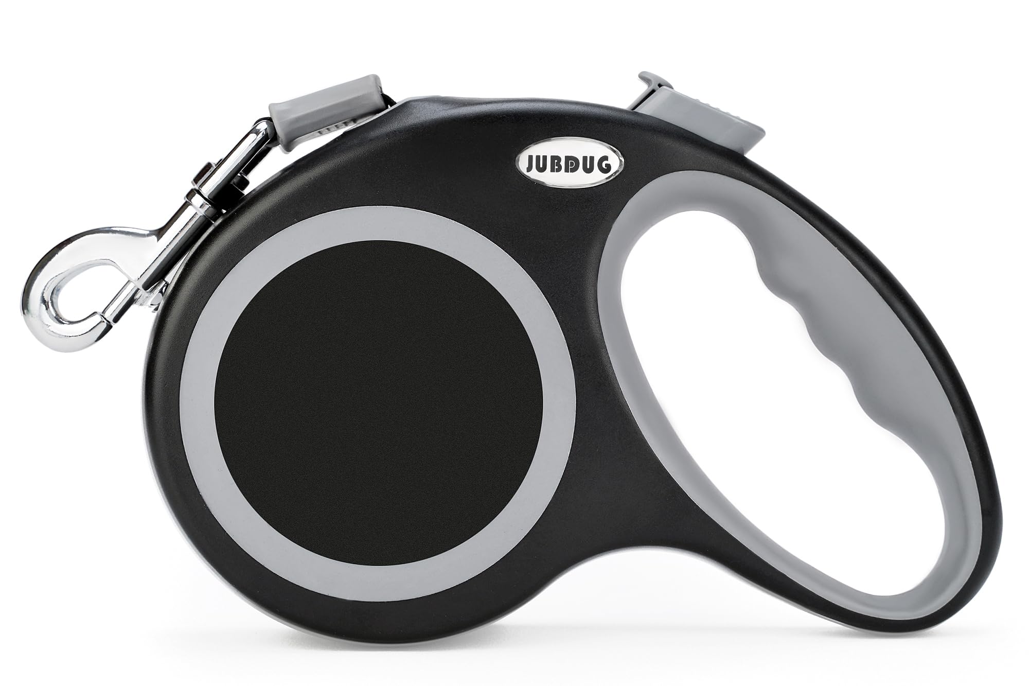 JUBDUG leash shows stainless steel coil to reduce jams during walks.