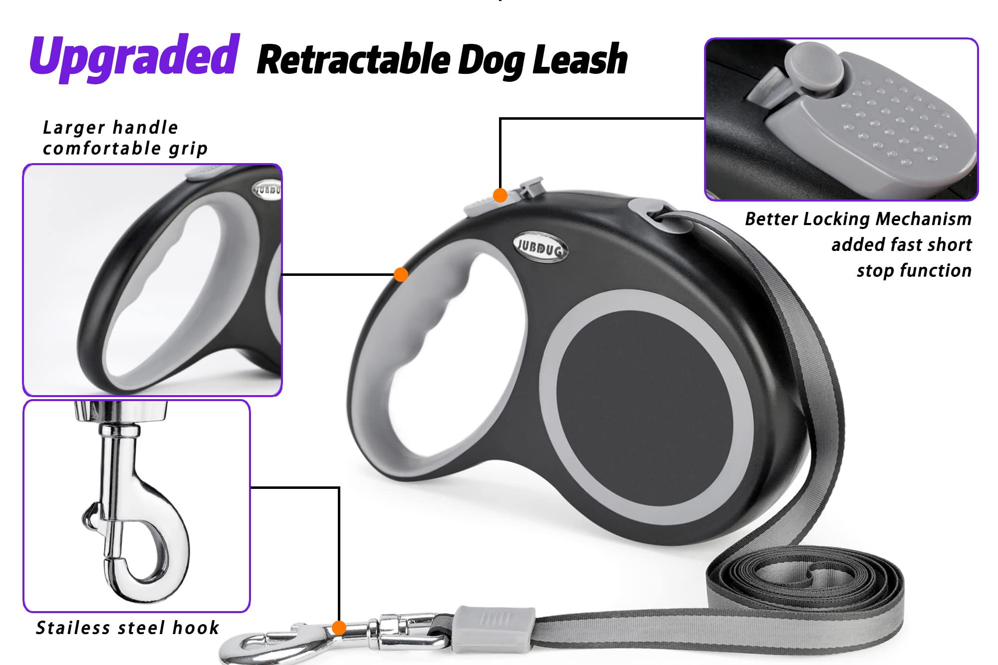 JUBDUG one-handed quick-lock braking system enables easy control.