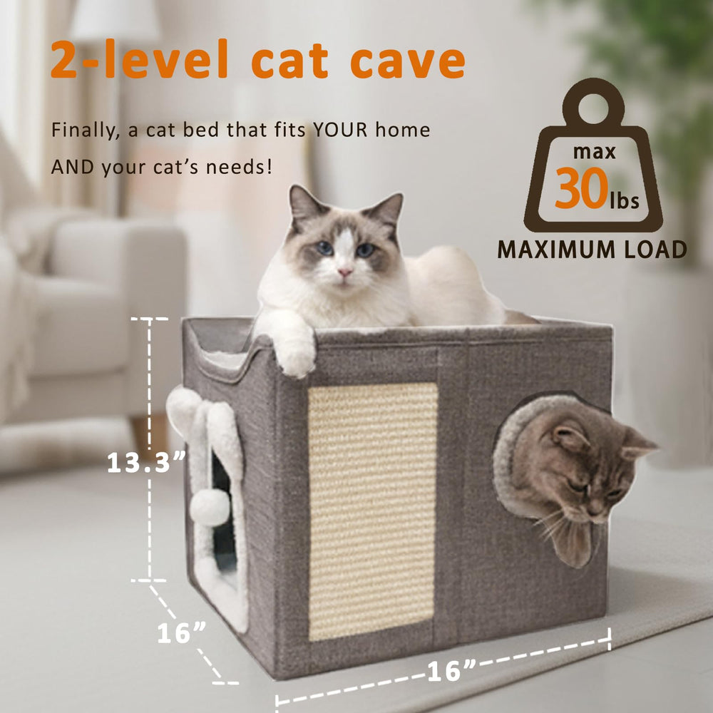 JUDERWOO cat condo grey fabric with 16x16x13-3 inches dimensions