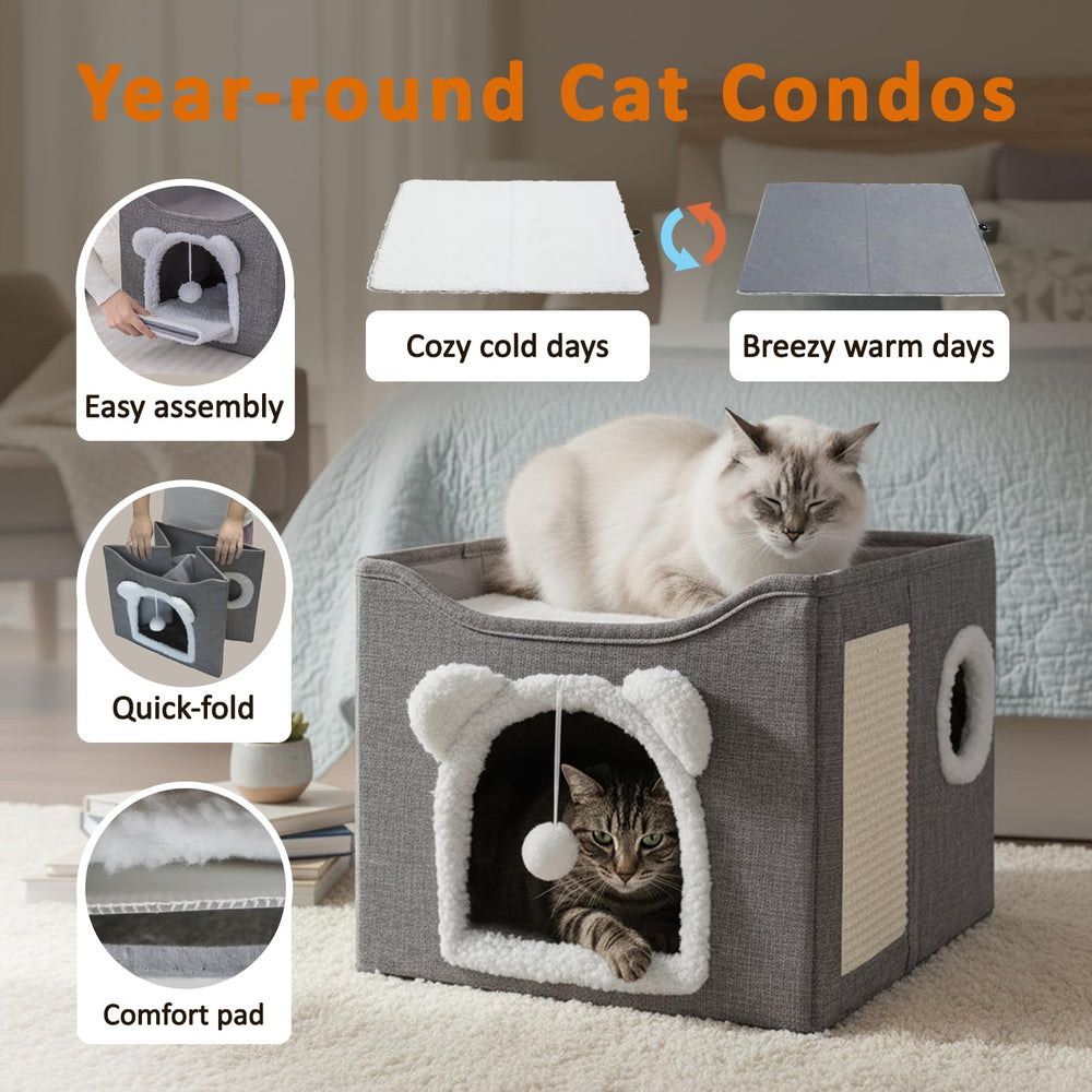 JUDERWOO cat house sisal scratching board for claws