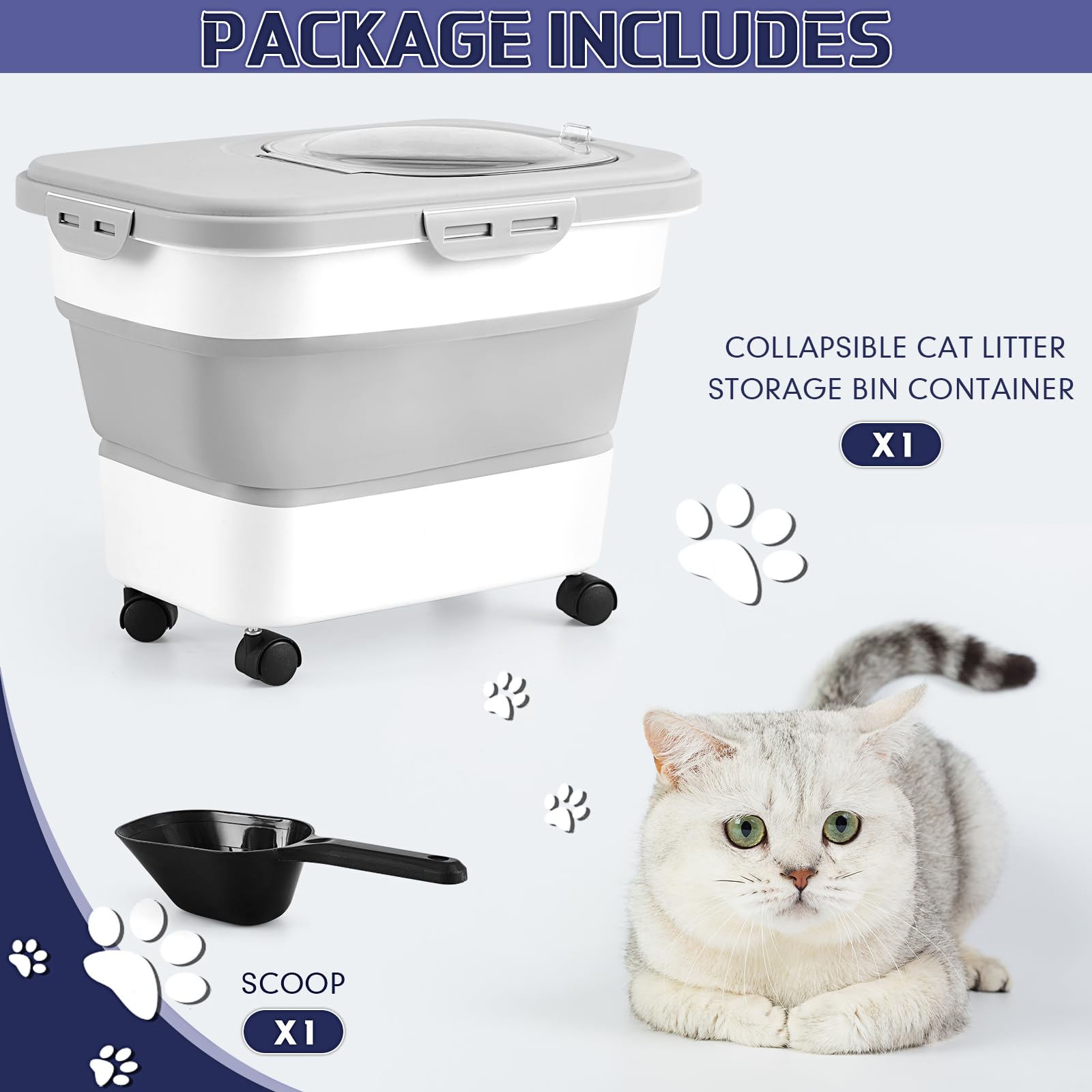 Juexica foldable litter bin saving space when not in use