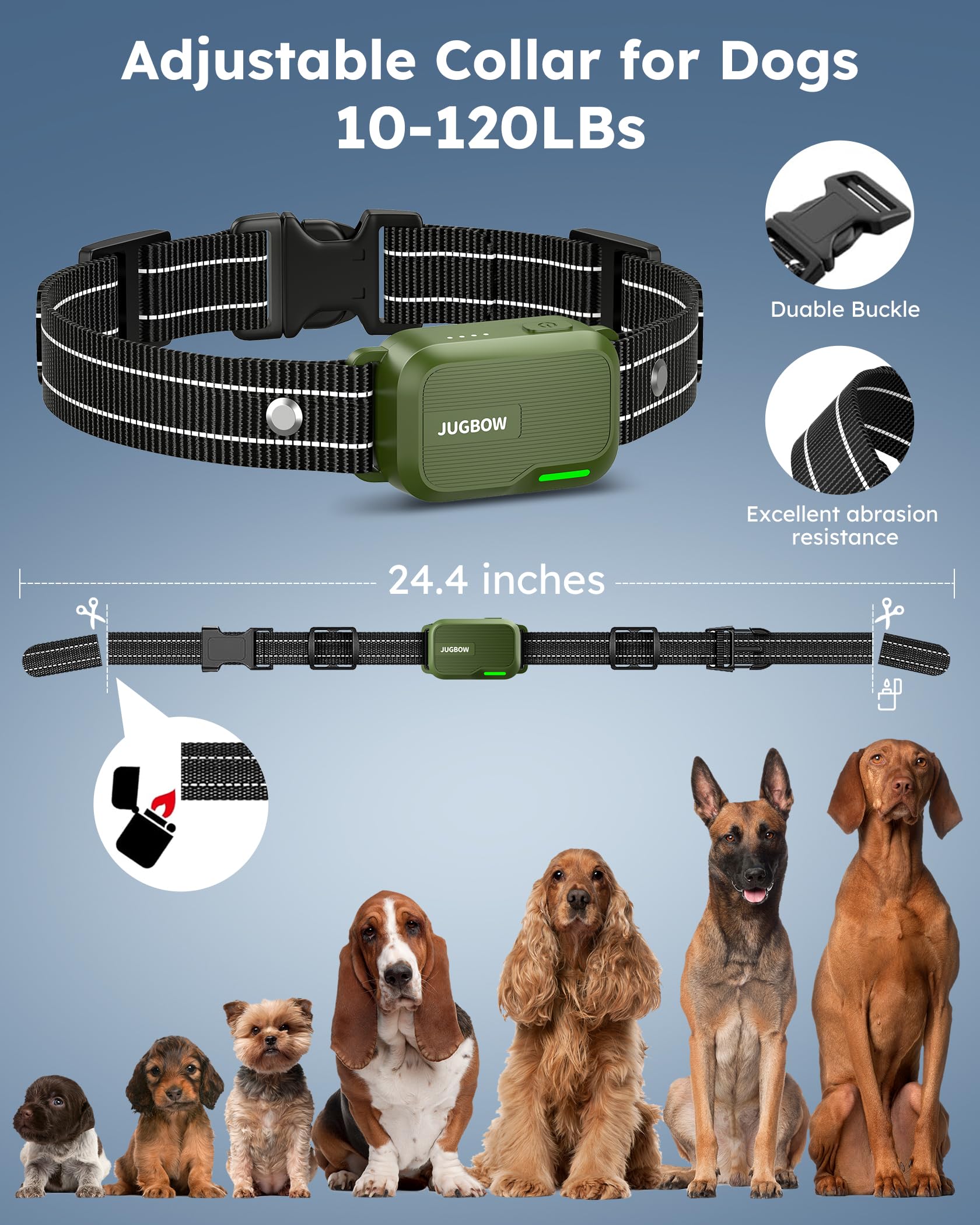 Jugbow adjustable soft nylon strap for a comfortable fit.