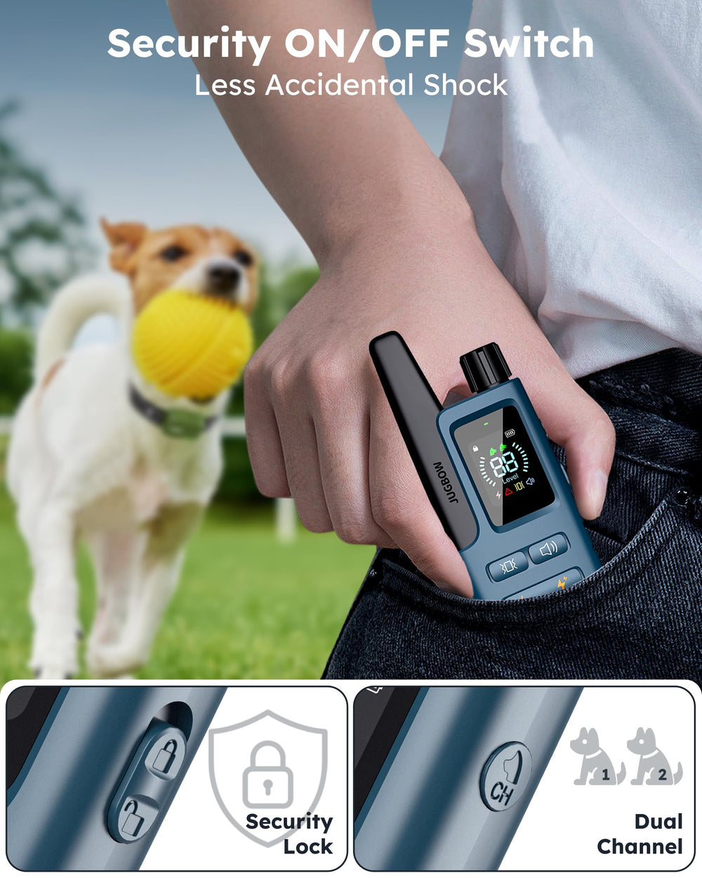 Jugbow cyan blue training collar offers stylish, comfortable daily wear.