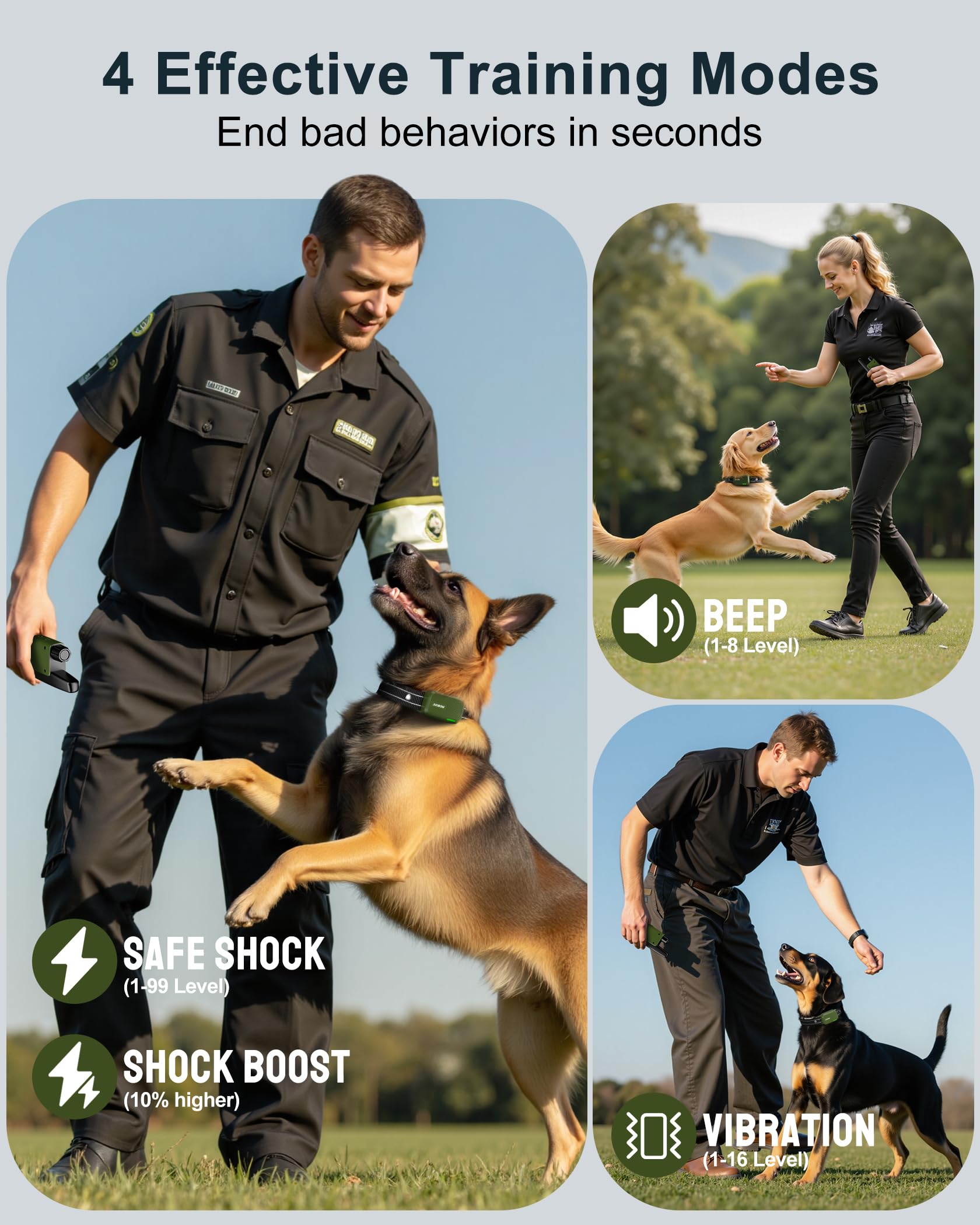 Jugbow IPX8 waterproof dog collar built for training in rain or water.