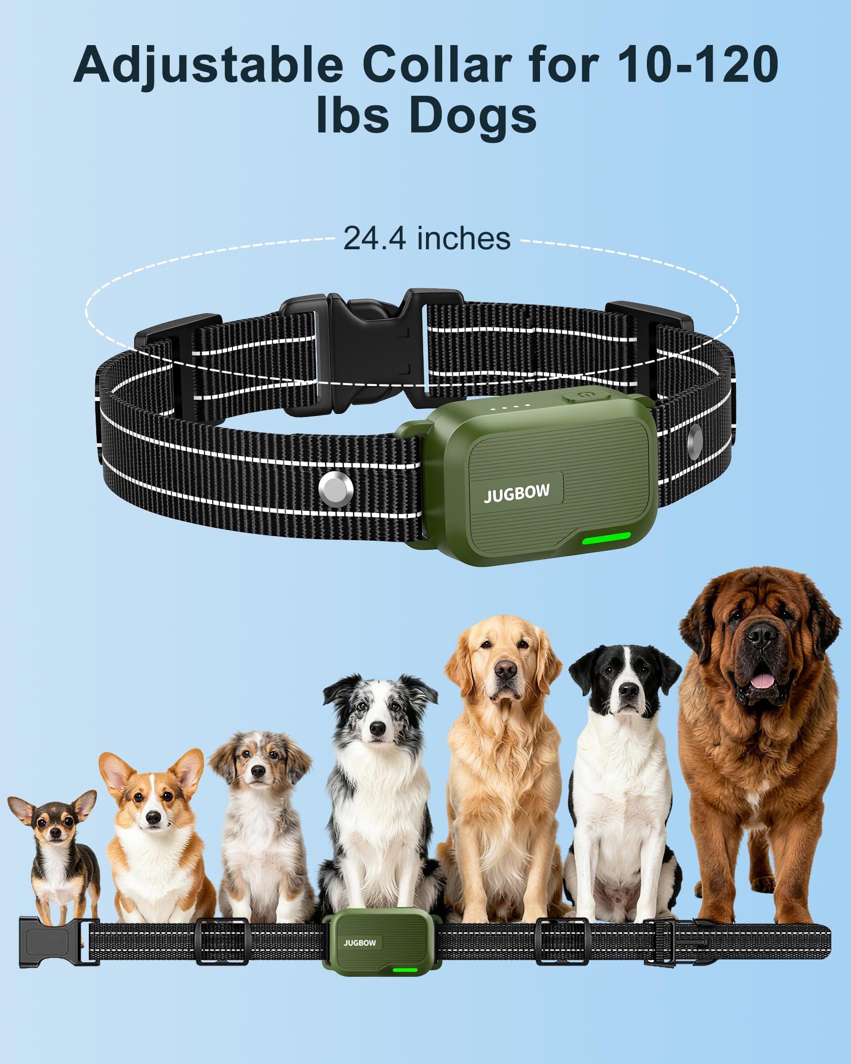 Jugbow two-dogs remote feature lets you manage two dogs with one controller.