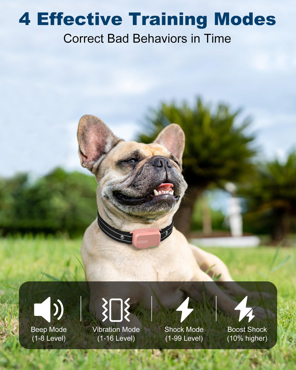 Jugbow dog shock collar range graphic illustrating up to 4200 feet