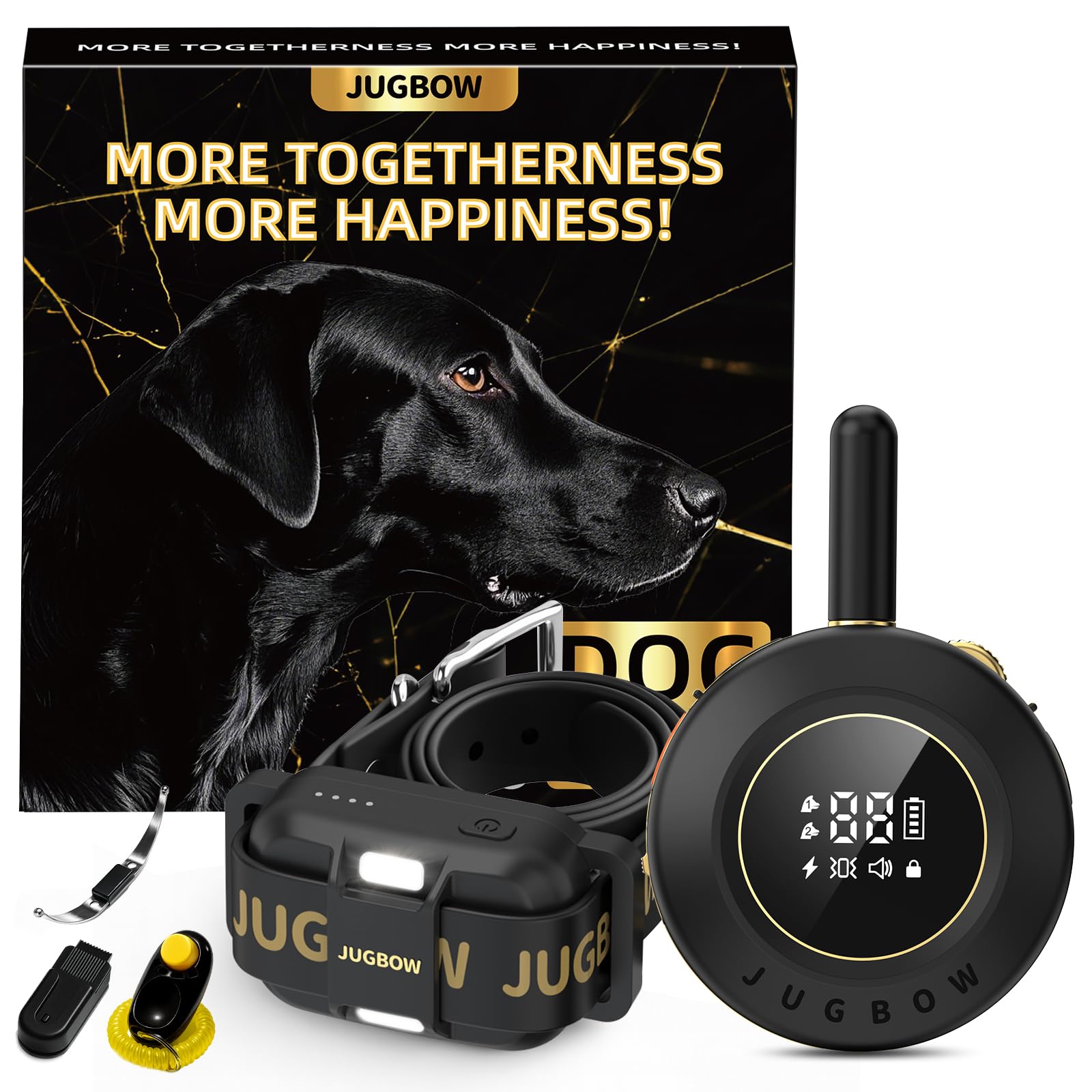 Jugbow dog shock collar remote for quick training sessions with adjustable modes.